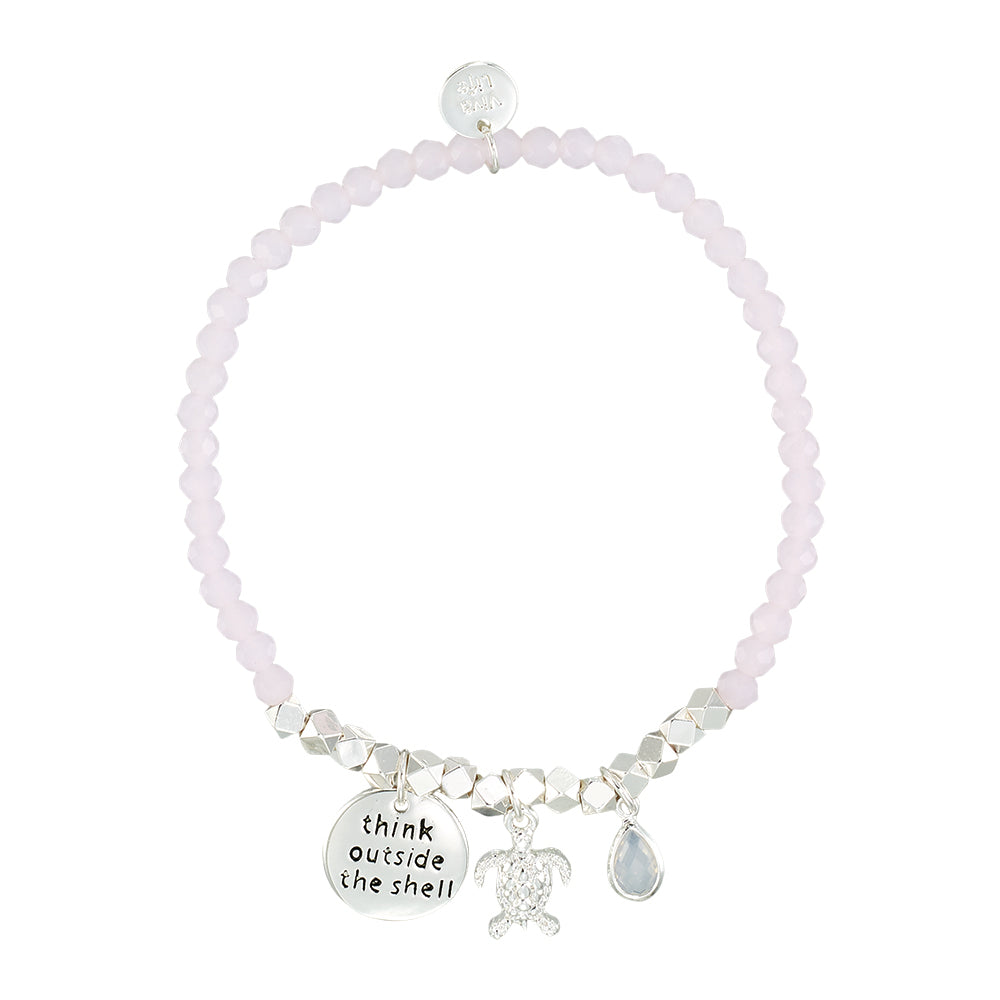 &quot;My Charmed Life&quot; Turtle Charm Crystal Bracelet