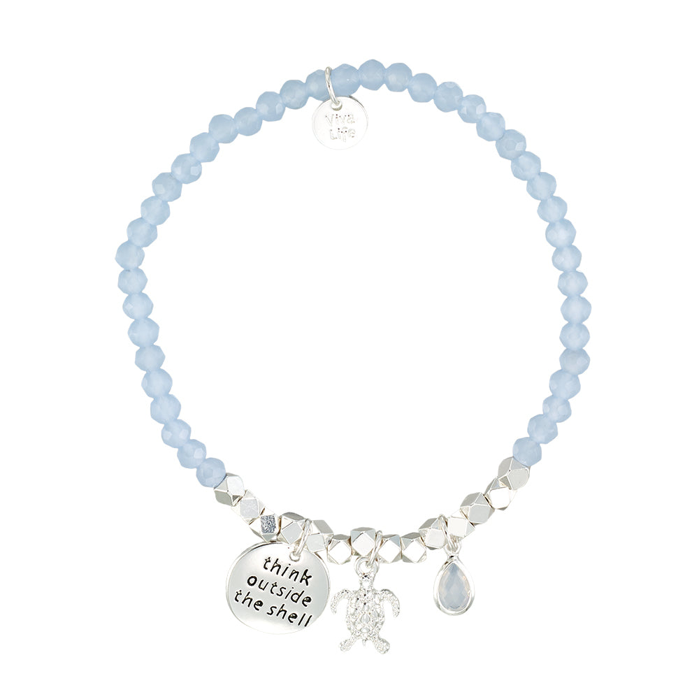 "My Charmed Life" Turtle Charm Crystal Bracelet