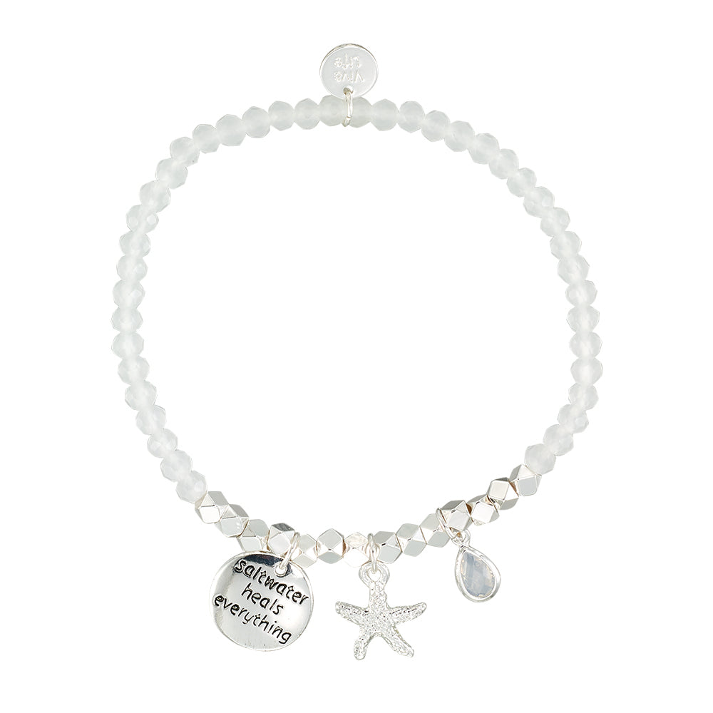 &quot;My Charmed Life&quot; Starfish Charm Crystal Bracelet