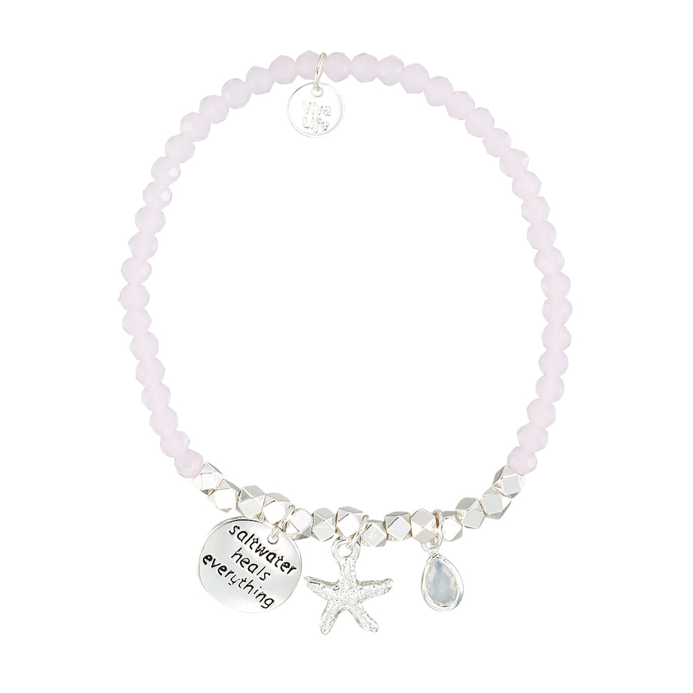 &quot;My Charmed Life&quot; Starfish Charm Crystal Bracelet