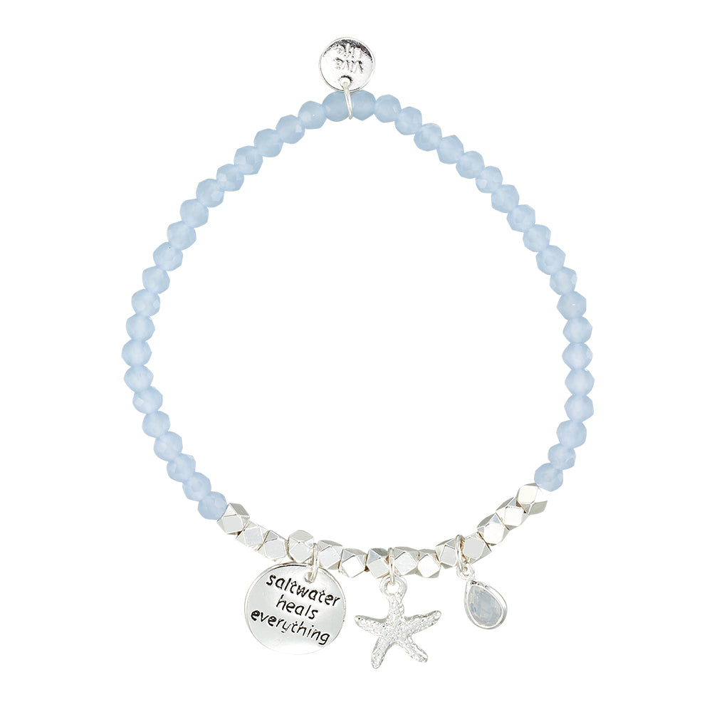 &quot;My Charmed Life&quot; Starfish Charm Crystal Bracelet