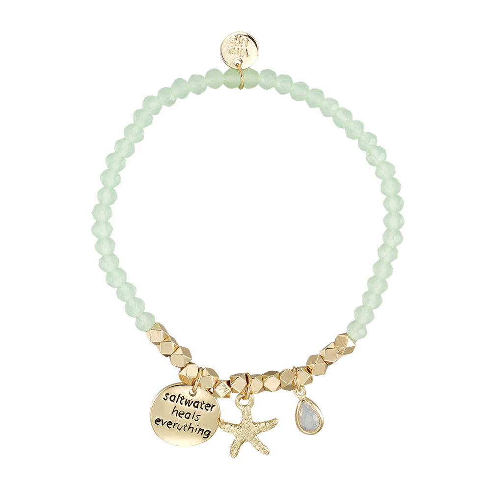 &quot;My Charmed Life&quot; Starfish Charm Crystal Bracelet