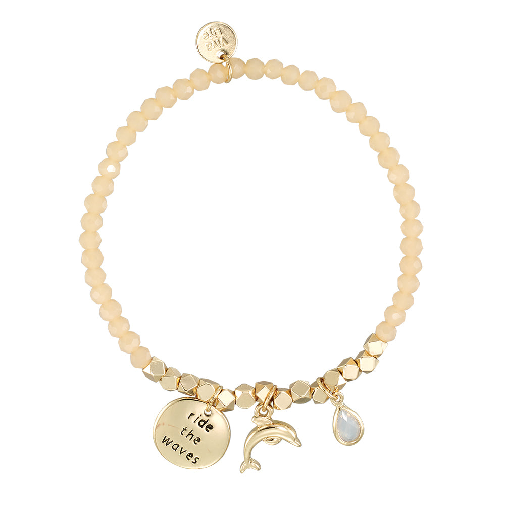 "My Charmed Life" Dolphin Charm Crystal Bracelet