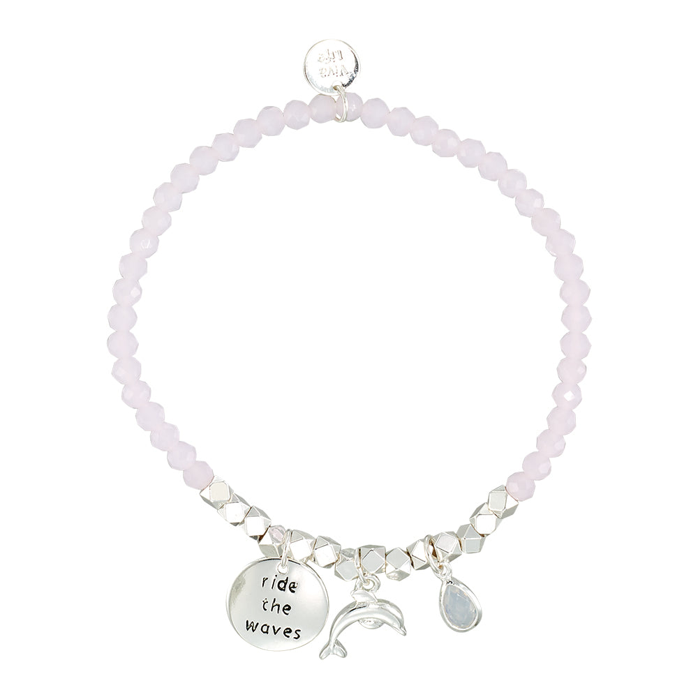 &quot;My Charmed Life&quot; Dolphin Charm Crystal Bracelet