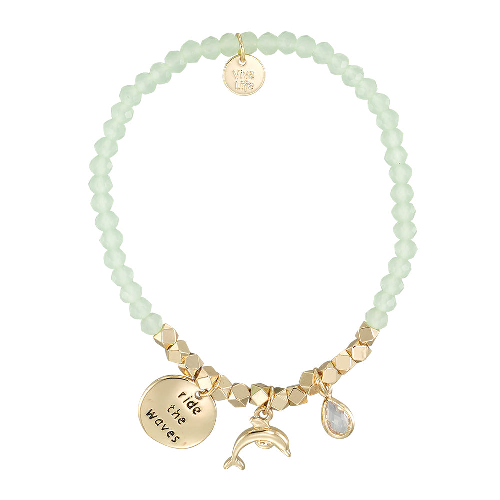 "My Charmed Life" Dolphin Charm Crystal Bracelet