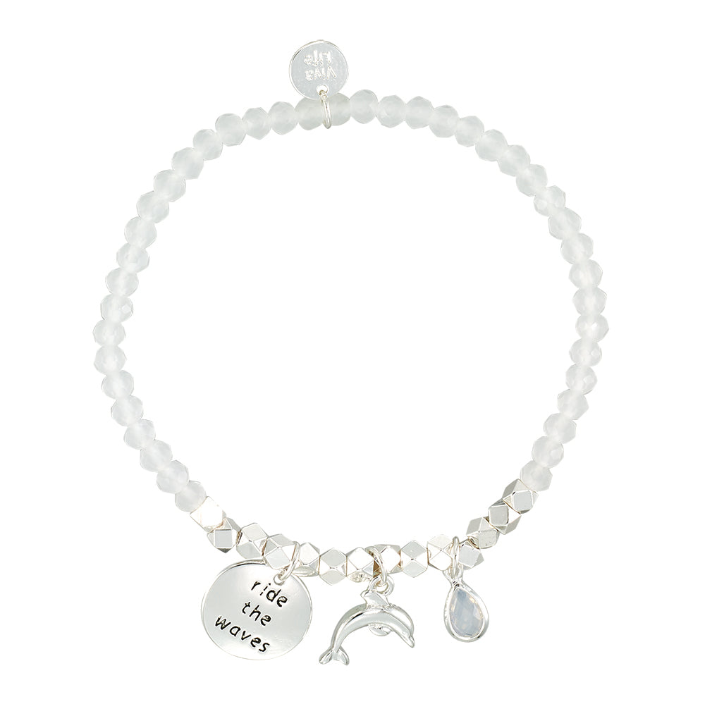&quot;My Charmed Life&quot; Dolphin Charm Crystal Bracelet