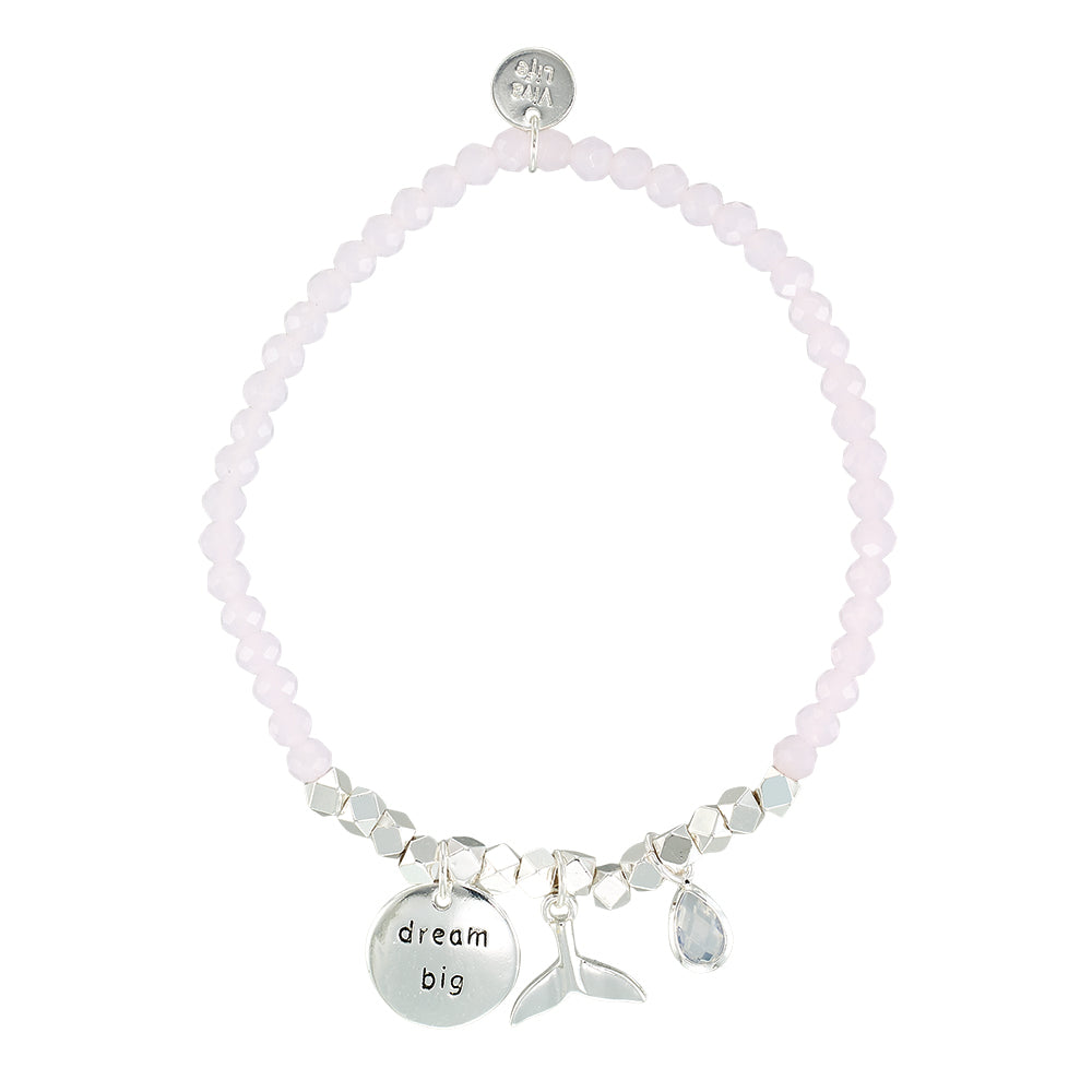 &quot;My Charmed Life&quot; Whale Tail Charm Crystal Bracelet