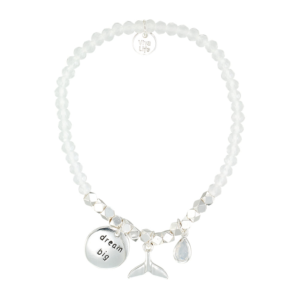 &quot;My Charmed Life&quot; Whale Tail Charm Crystal Bracelet