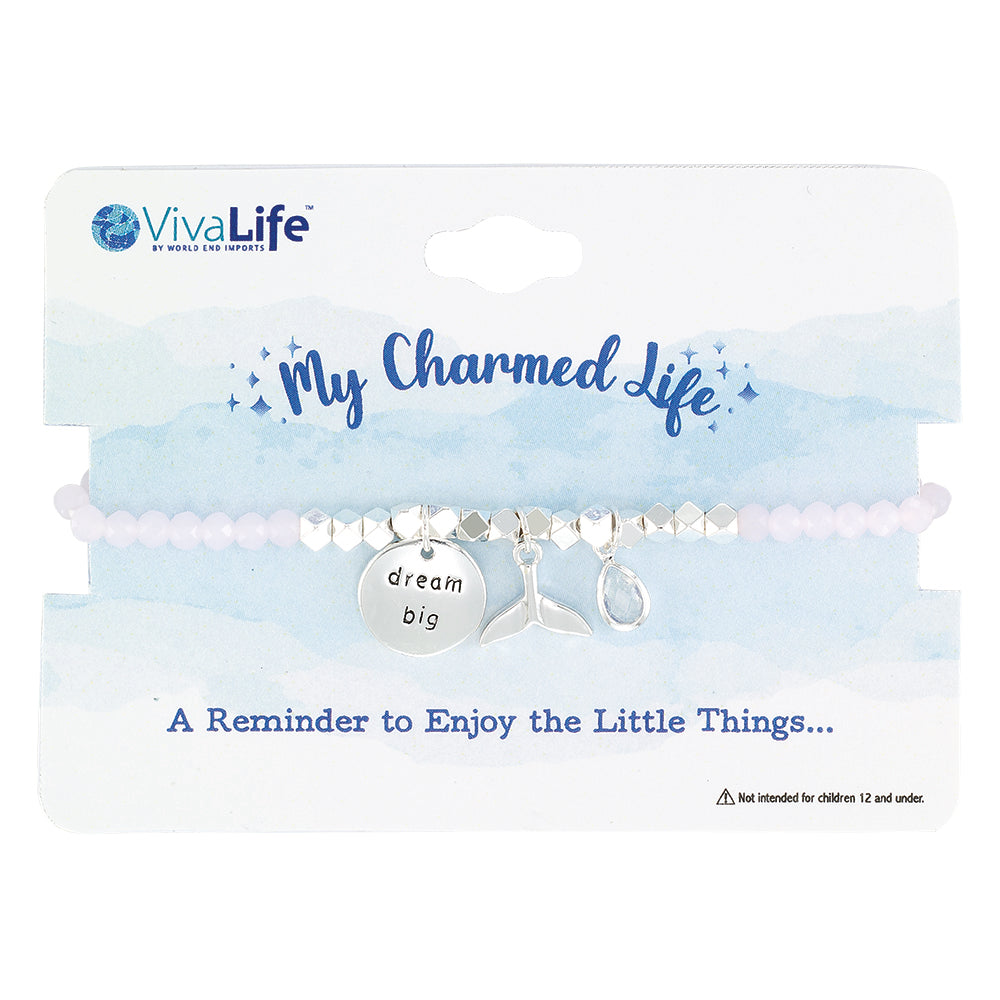 &quot;My Charmed Life&quot; Whale Tail Charm Crystal Bracelet