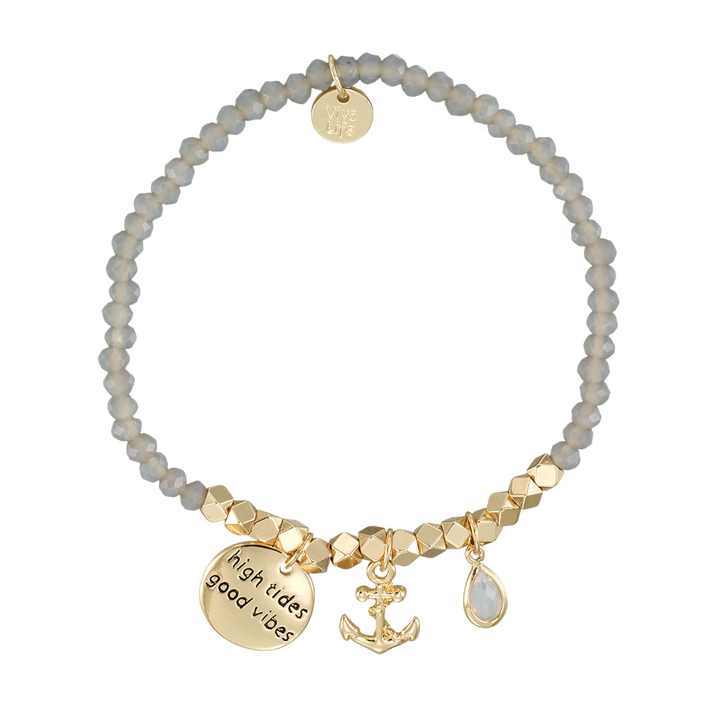 &quot;My Charmed Life&quot; Anchor Charm Crystal Bracelet
