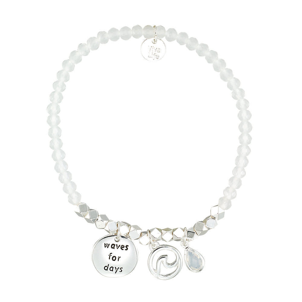 &quot;My Charmed Life&quot; Wave Charm Crystal Bracelet