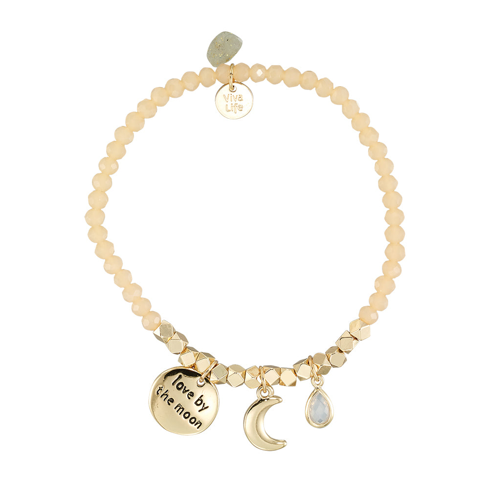 &quot;My Charmed Life&quot; Moon Charm Crystal Bracelet