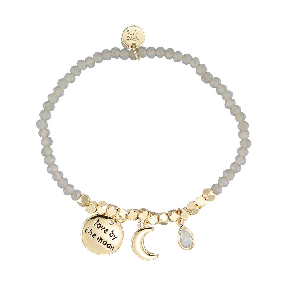 &quot;My Charmed Life&quot; Moon Charm Crystal Bracelet