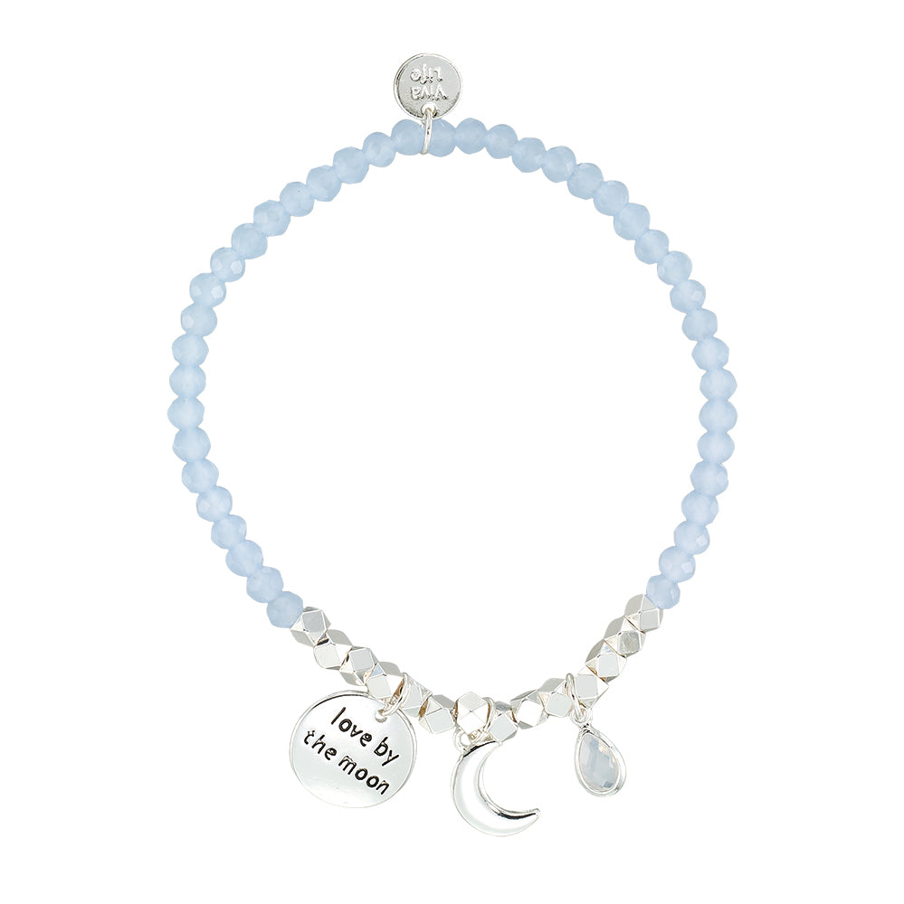 &quot;My Charmed Life&quot; Moon Charm Crystal Bracelet