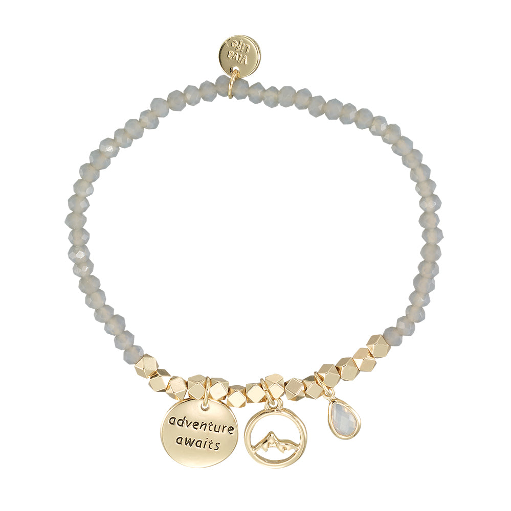 "My Charmed Life" Mountain Charm Crystal Bracelet