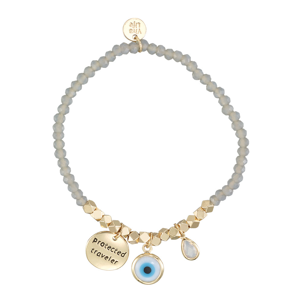 &quot;My Charmed Life&quot; Eye of Protection Charm Crystal Bracelet
