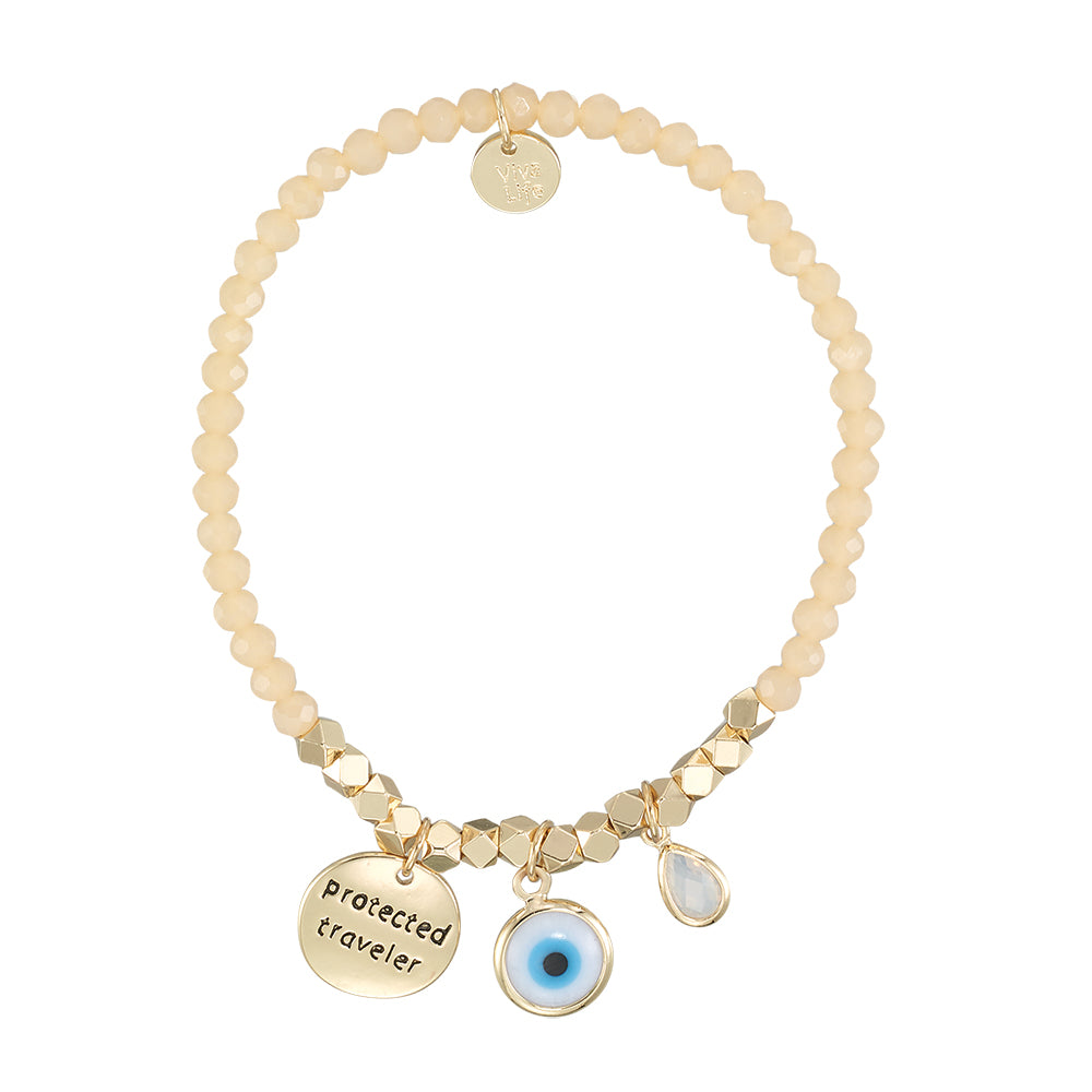 &quot;My Charmed Life&quot; Eye of Protection Charm Crystal Bracelet