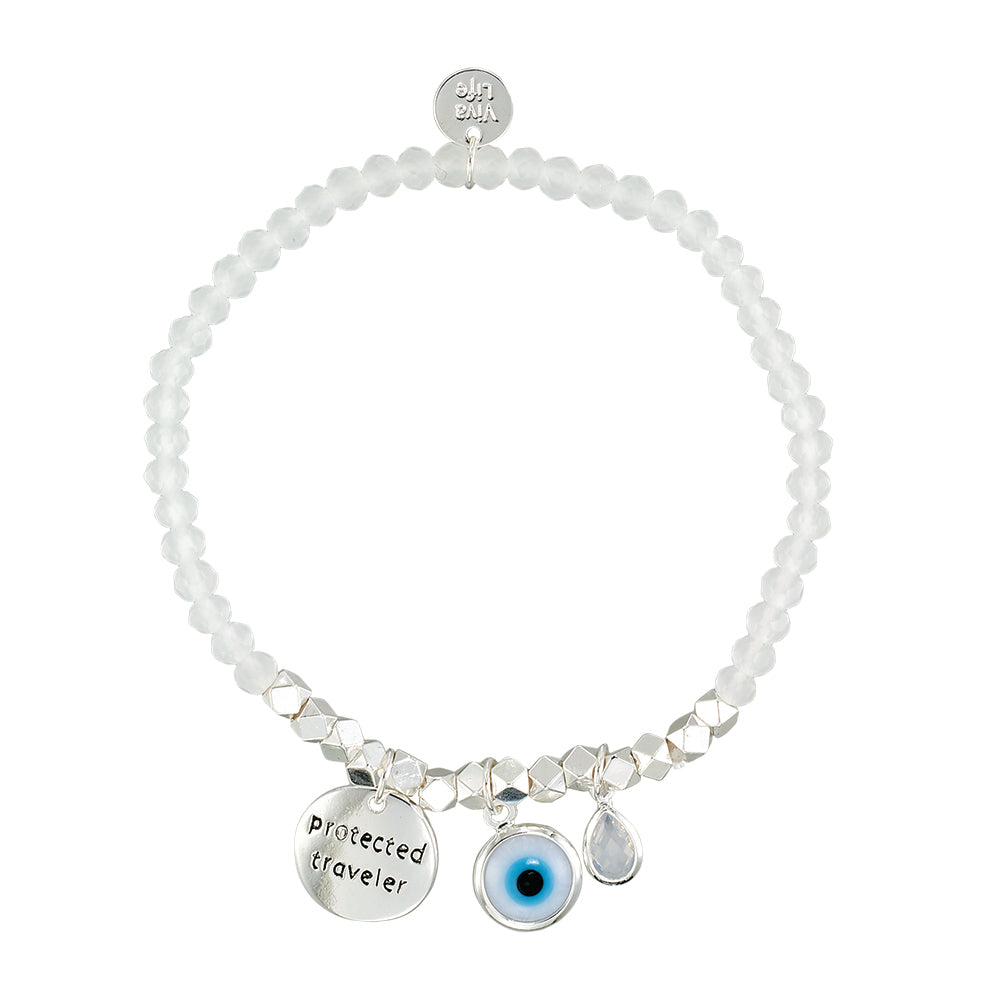 &quot;My Charmed Life&quot; Eye of Protection Charm Crystal Bracelet