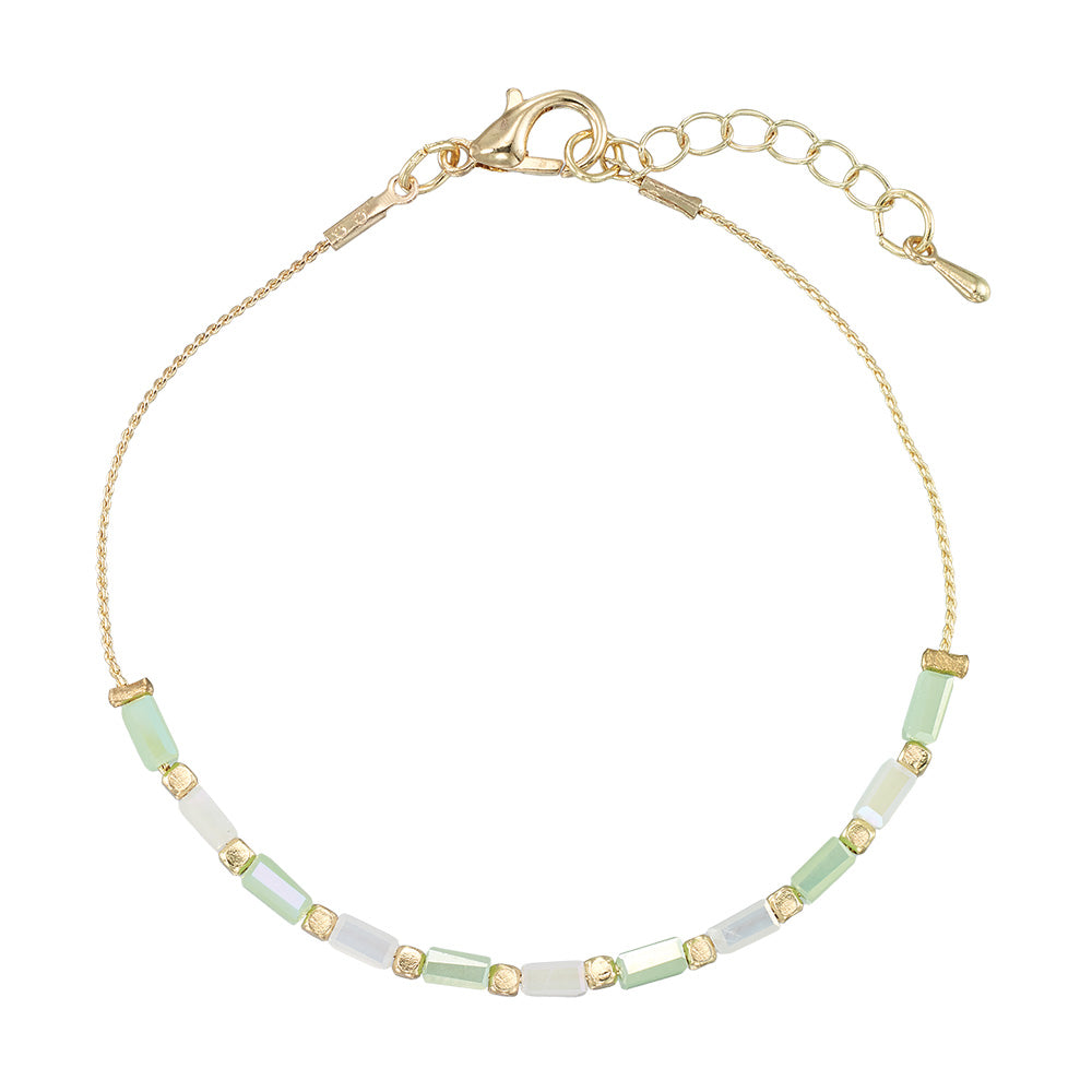 Rectangle Crystal Tube Bracelet