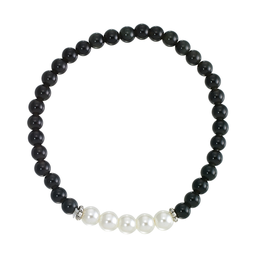 Natural Stone & Pearl Bracelet