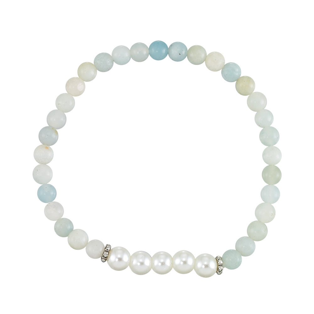 Natural Stone & Pearl Bracelet