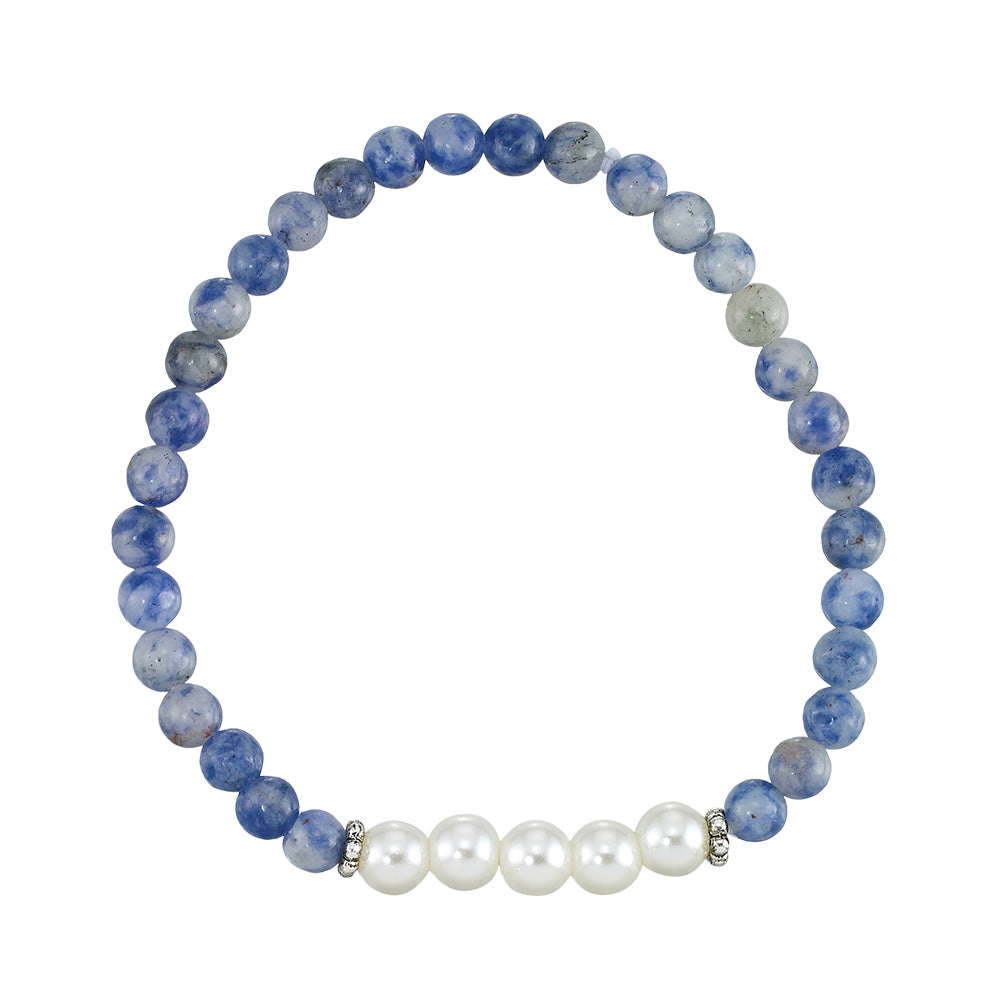 Natural Stone & Pearl Bracelet
