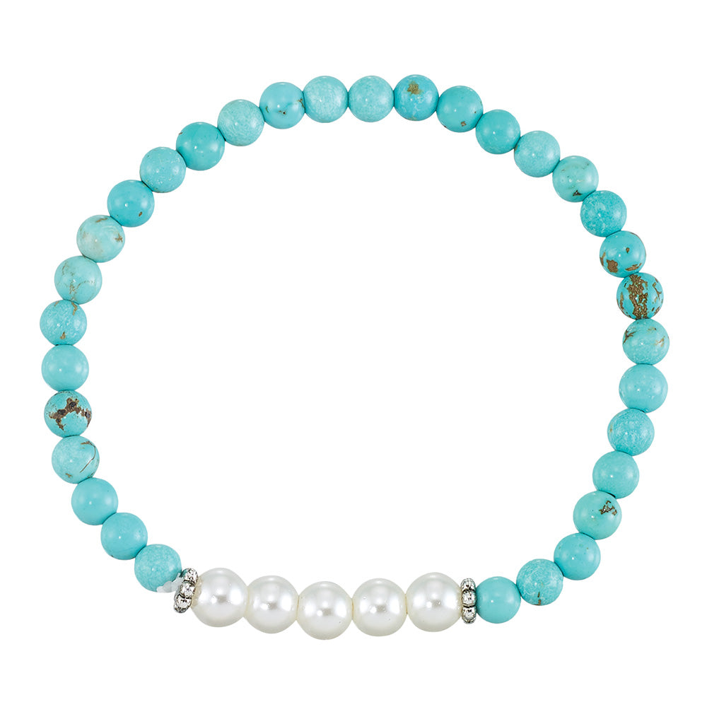 Natural Stone & Pearl Bracelet