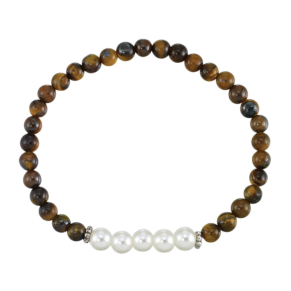 Natural Stone & Pearl Bracelet