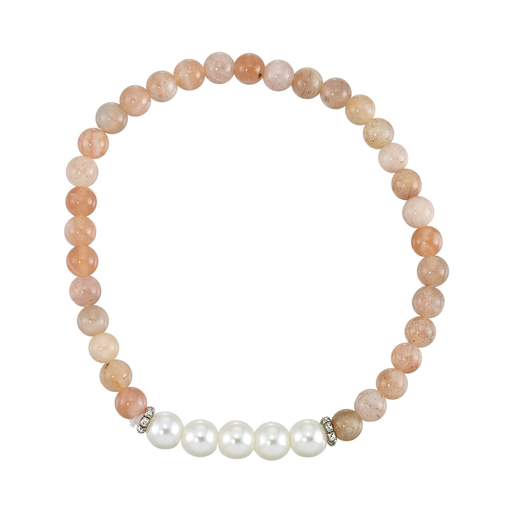 Natural Stone & Pearl Bracelet