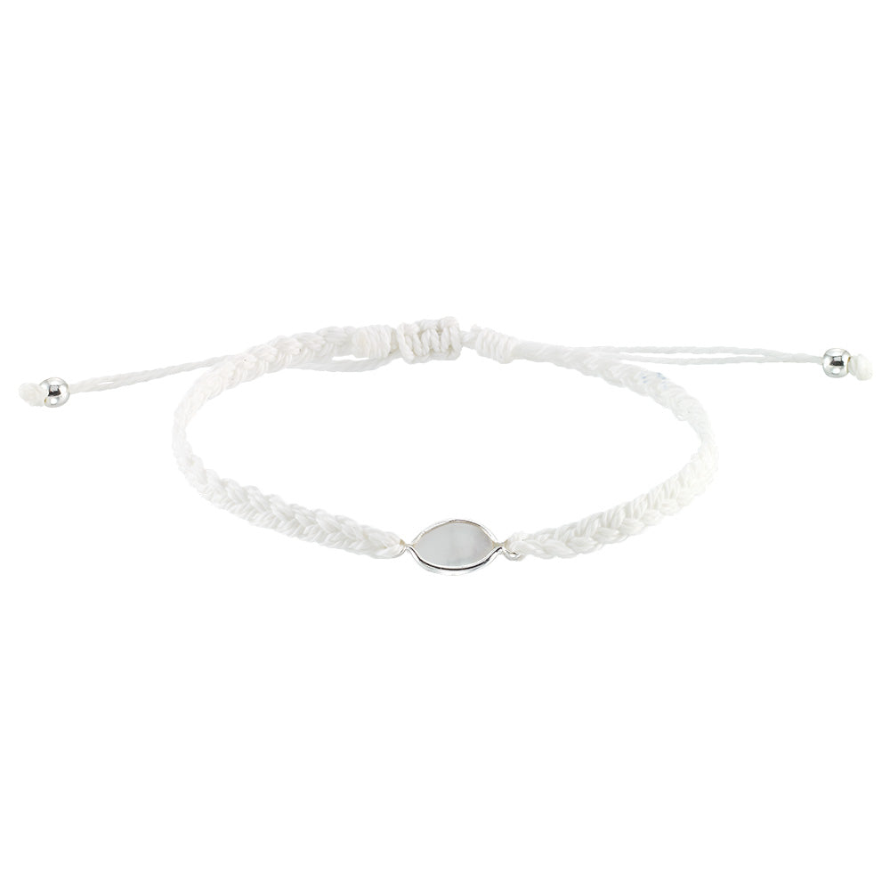 Wax Cord Braided Mother of Pearl Anklet