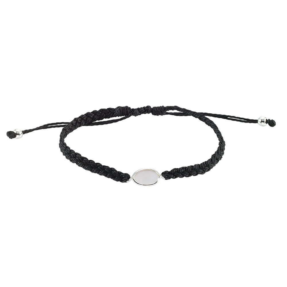 Wax Cord Braided Mother of Pearl Anklet