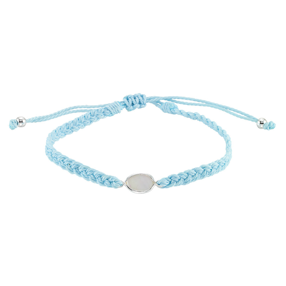 Wax Cord Braided Mother of Pearl Anklet