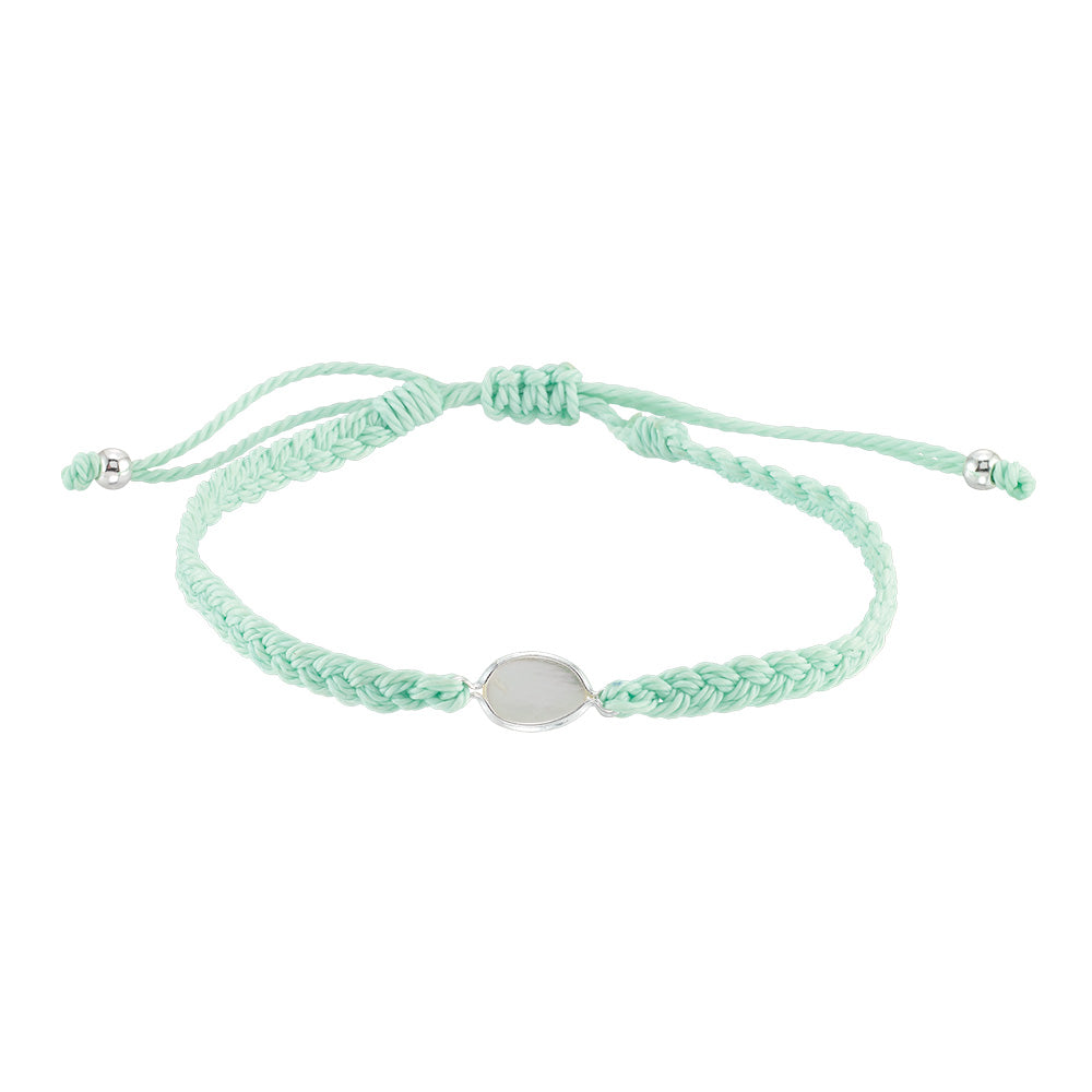 Wax Cord Mother of Pearl Braided Bracelet