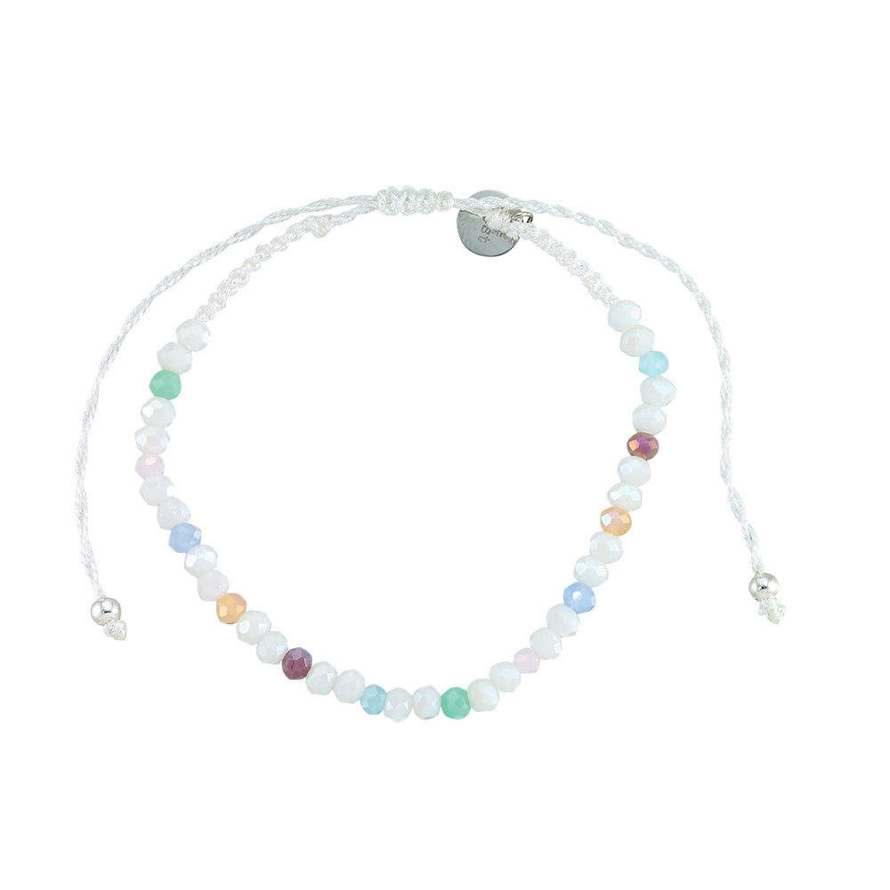 &quot;Live Life In Color&quot; Faceted Crystal Shiny Cord Bracelet Set