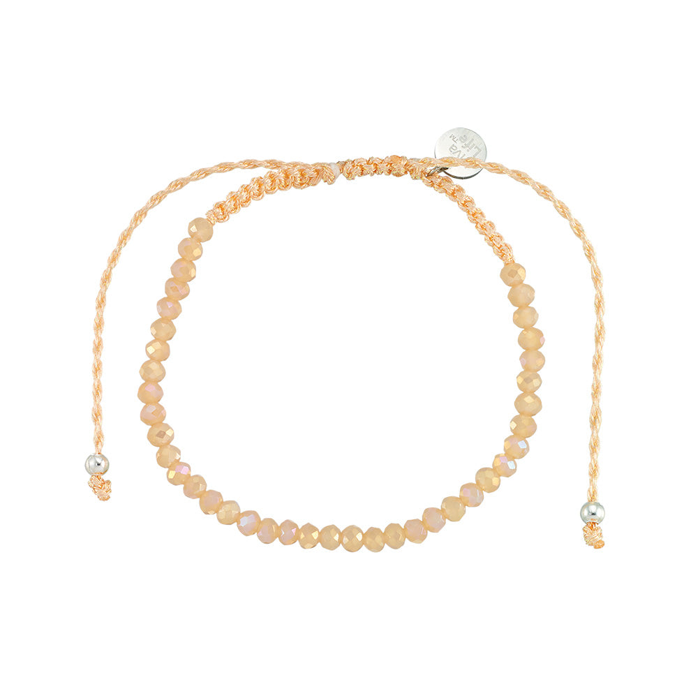 "Live Life In Color" Faceted Crystal Shiny Cord Bracelet Set