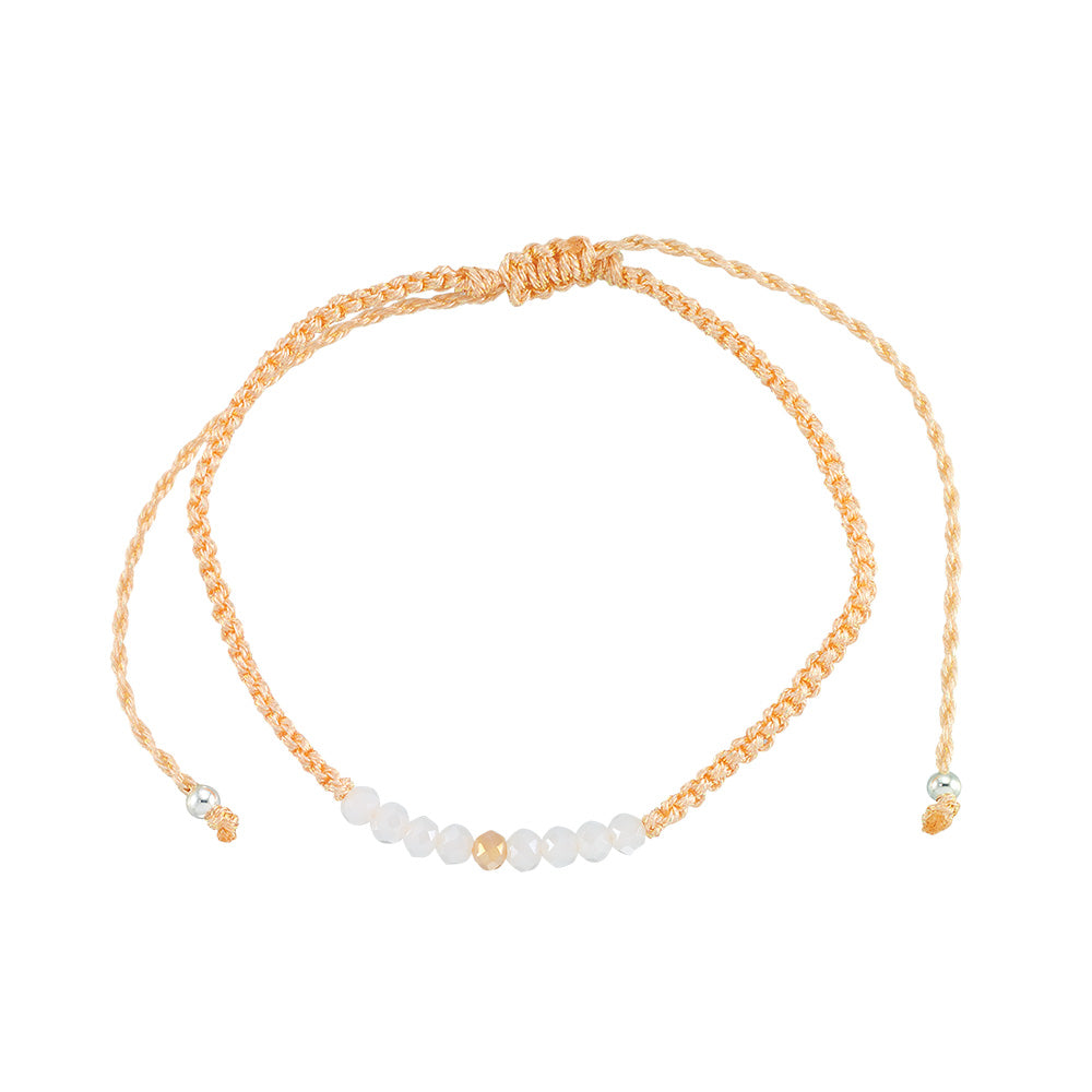 "Live Life In Color" Faceted Crystal Shiny Cord Bracelet Set