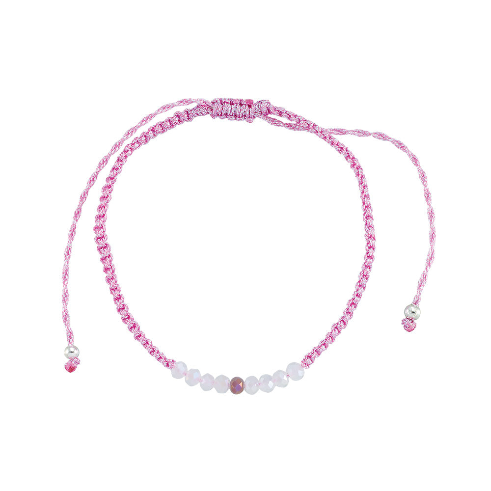 "Live Life In Color" Faceted Crystal Shiny Cord Bracelet Set