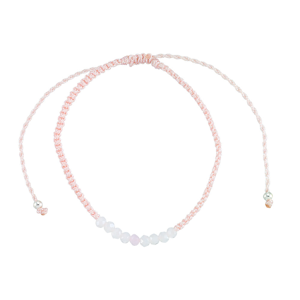 "Live Life In Color" Faceted Crystal Shiny Cord Bracelet Set