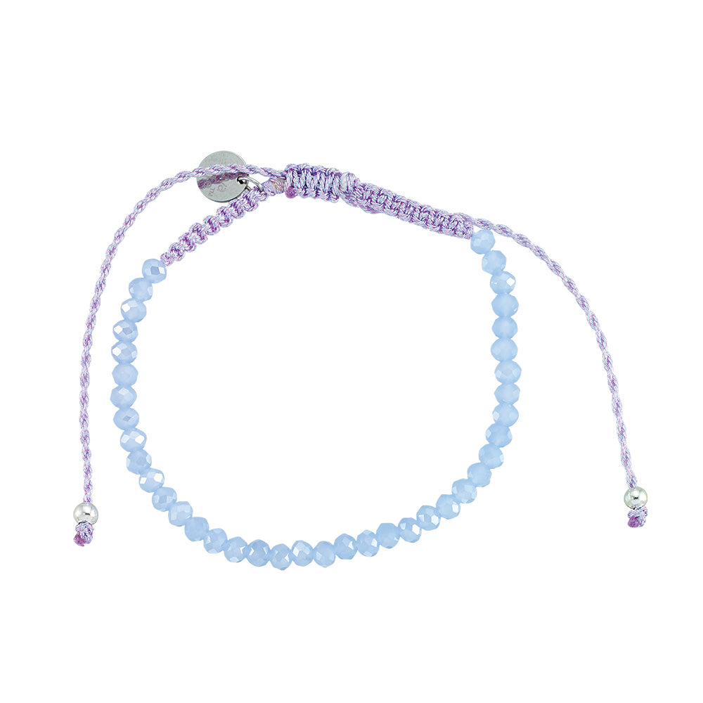 "Live Life In Color" Faceted Crystal Shiny Cord Bracelet Set