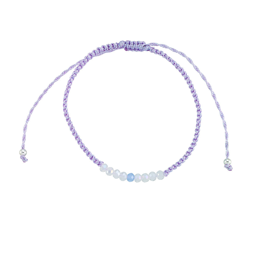 "Live Life In Color" Faceted Crystal Shiny Cord Bracelet Set