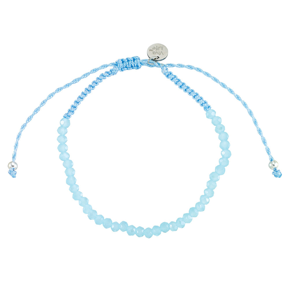 &quot;Live Life In Color&quot; Faceted Crystal Shiny Cord Bracelet Set
