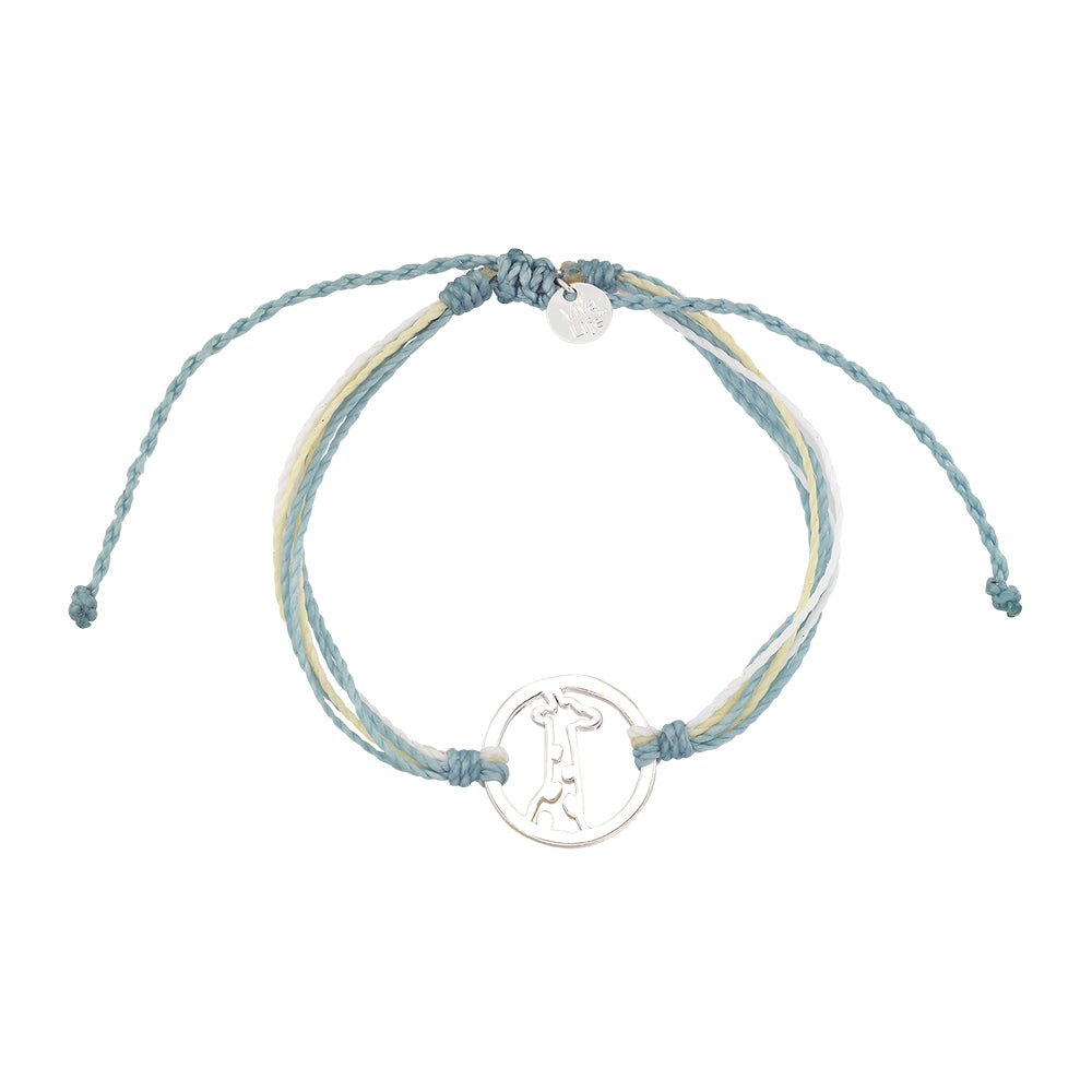 Wax Cord Giraffe Circle Charm Bracelet