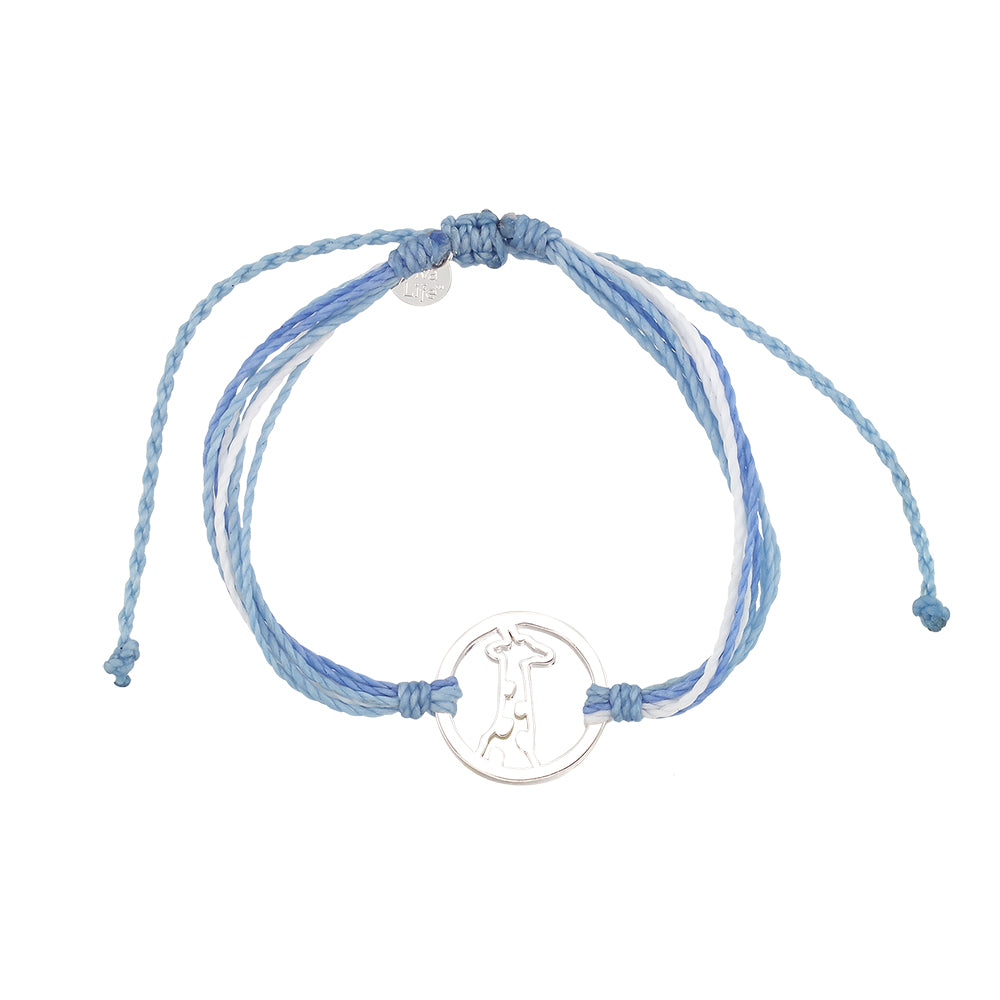 Wax Cord Giraffe Circle Charm Bracelet