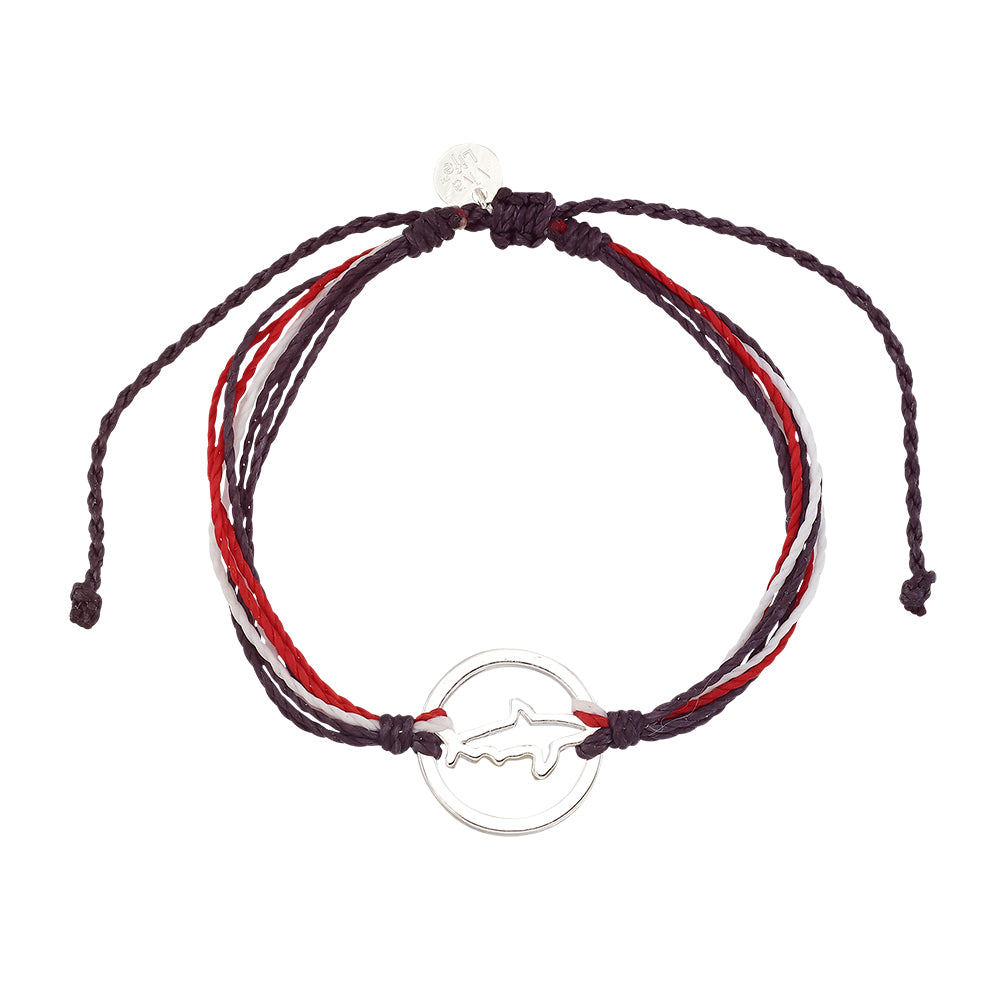 Wax Cord Shark Circle Charm Bracelet