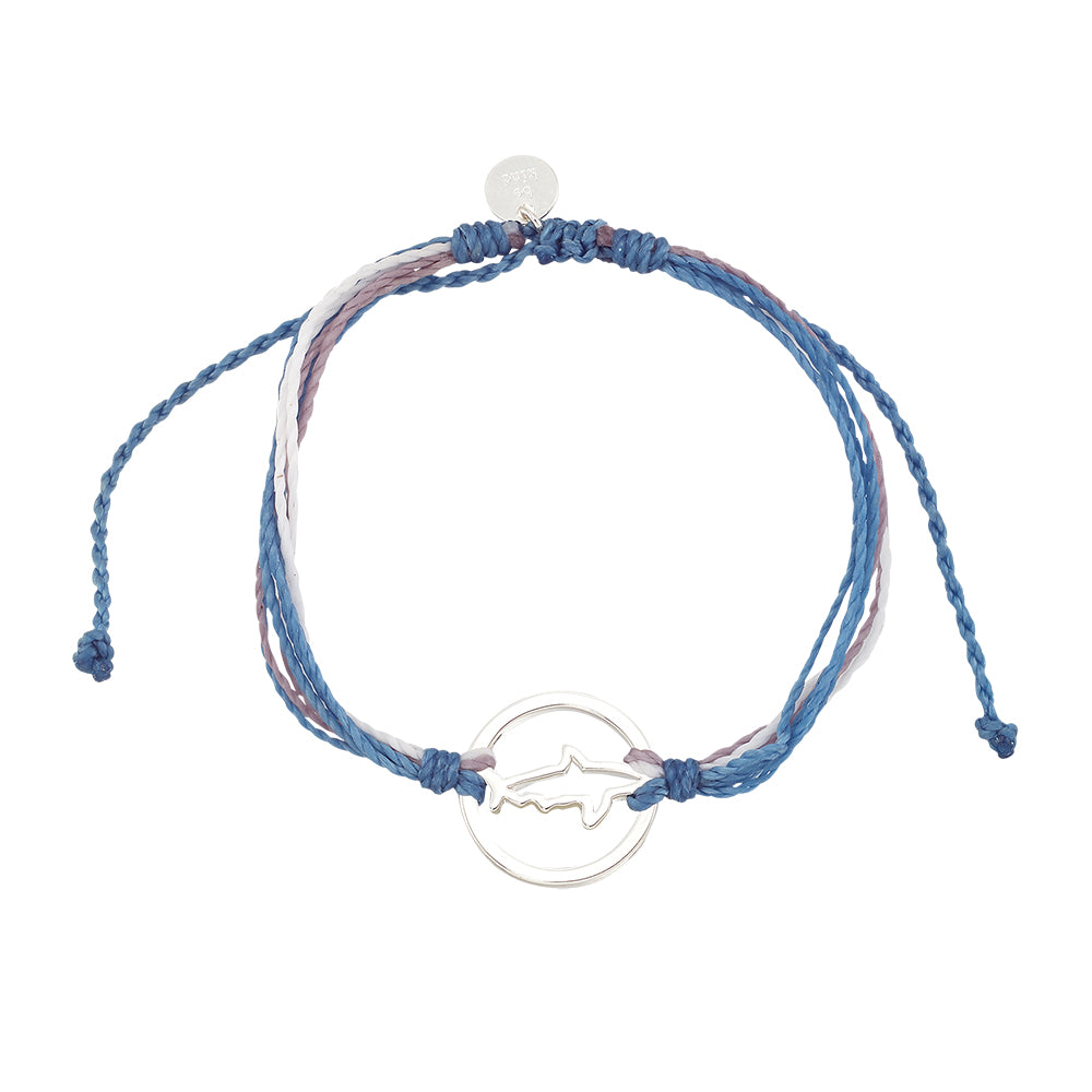 Wax Cord Shark Circle Charm Bracelet