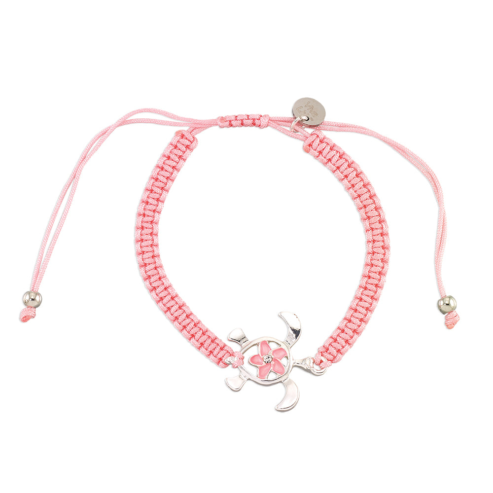 &quot;Give Back&quot; Turtle Hibiscus Macrame Bracelet
