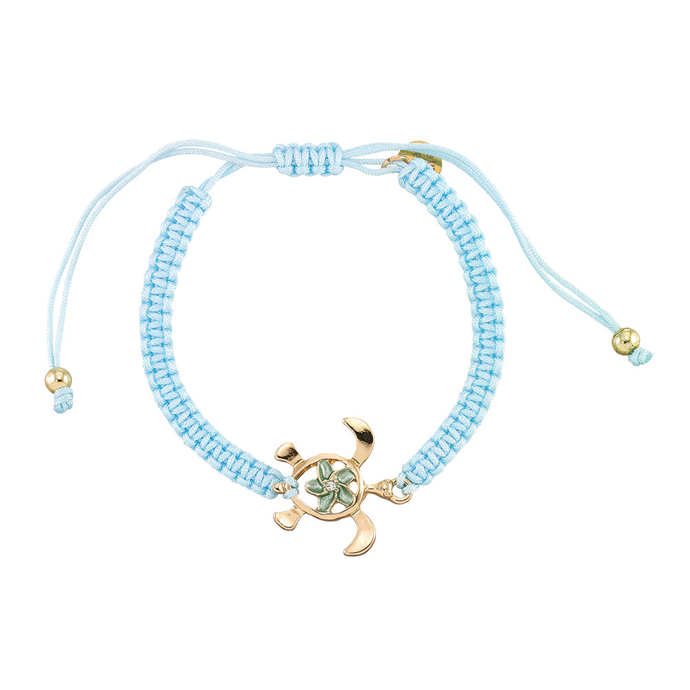 "Give Back" Turtle Hibiscus Macrame Bracelet