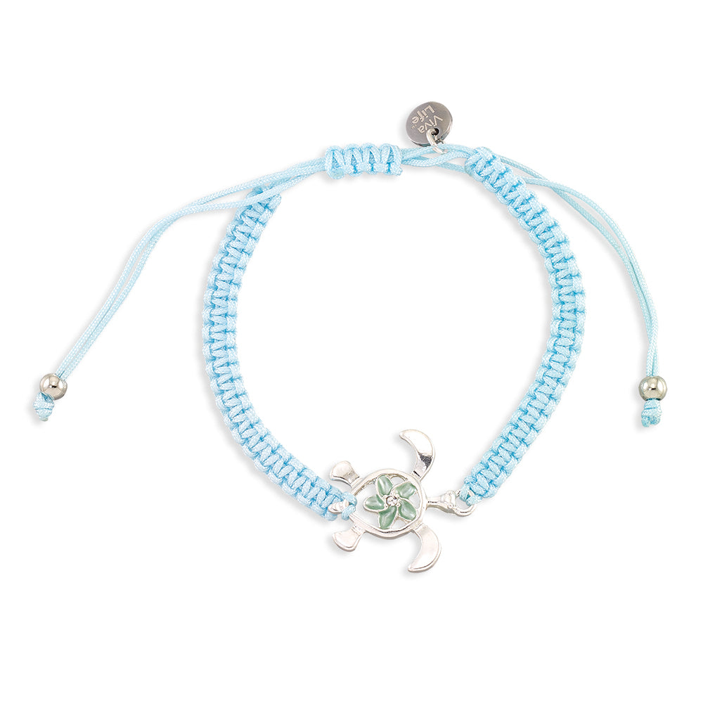 "Give Back" Turtle Hibiscus Macrame Bracelet