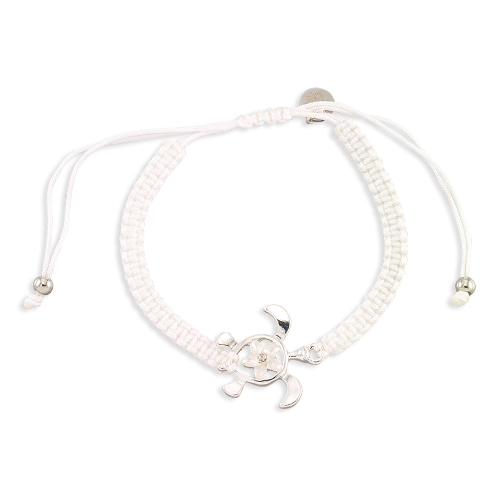 &quot;Give Back&quot; Turtle Hibiscus Macrame Bracelet