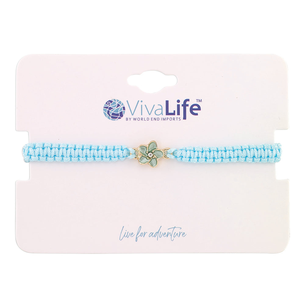 Enamel Hibiscus Macrame Bracelet